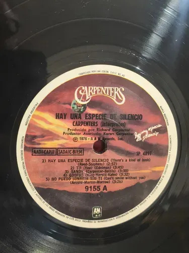 Carpenters - Hay Una Especie De Silencio A Kind Of Hush - vinilo 1976