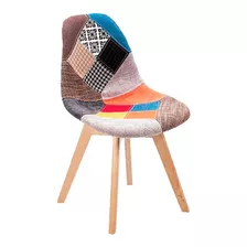 Silla Eames Dsw Patchwork Multicolor Tela Comedor Escritorio