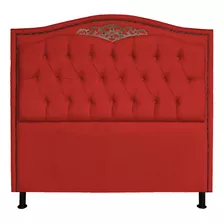 Cabeceira Greta Cama Box Casal 140cm Taxas Corino Vermelho