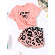 Conjunto Infantil Menina Blogueira Animal Print 