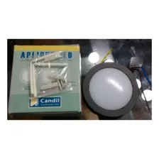 Aplique Led Redondo De Aluminio Exterior 9cm Diam 1.2w Negro