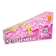 Patinete Infantil Rosa Cestinha Luz E Som Belinda Dm Toys