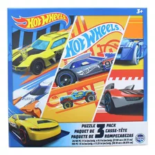  Hot Wheels 3 Pack Quebra-cabeças Infantis (1x24pc, 1x 48pc,