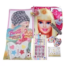 Kit Maquillaje Y Uñas Infantil Barbi Bolsito Navidad Ydnis