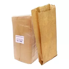 500 Saco De Papel Para Cereais Pardo Kraft 46x21x7cm - 10kg