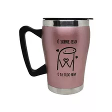 Caneca Térmica Flork Frases Com Tampa Memes 360ml Envio Já!