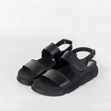 Sandalias De Cuero Extra Confort Flex Brenna Color Negro