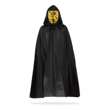 Capa + Mascara Anonymous Hacker Disfraz Halloween