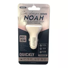 Carregador Veicular Carro 2 Usb 2.4a 12w Noah Remax Branco