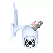 Câmera Ip De Segurança Wifi Prova D'água Externa + Sd 64gb