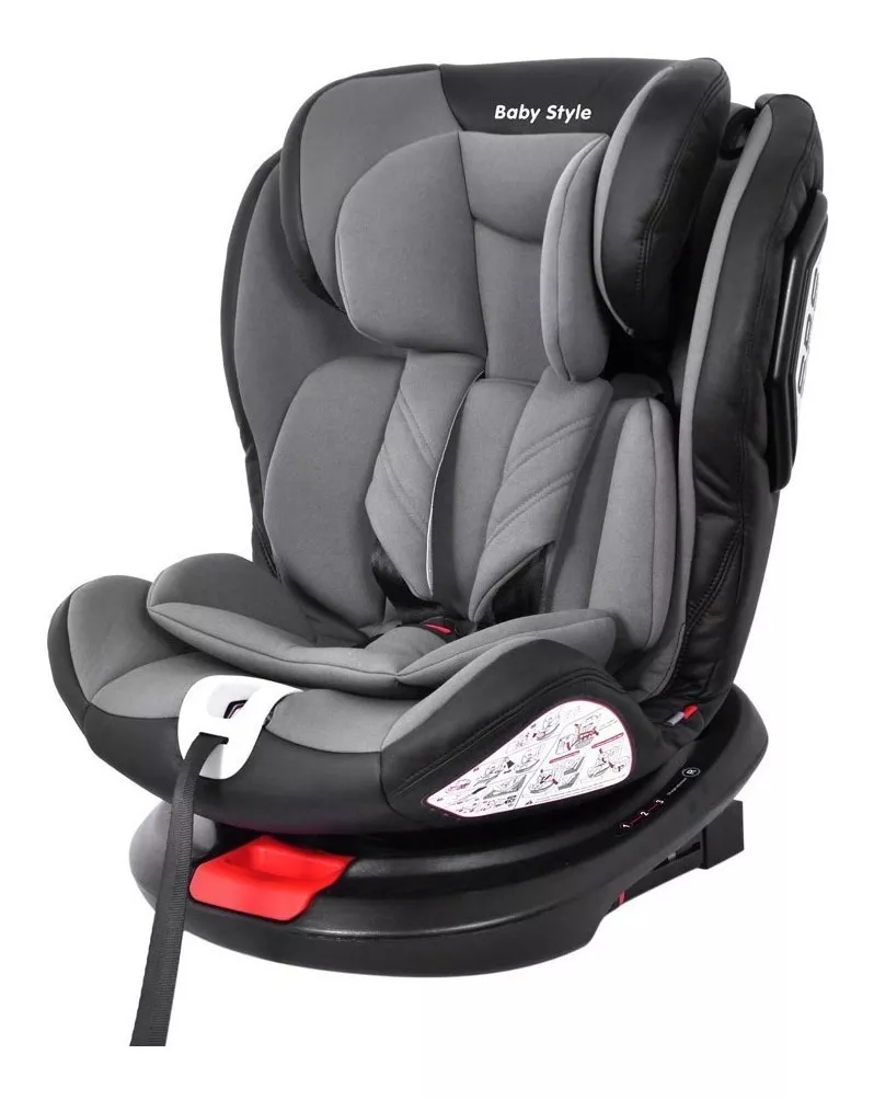 Cadeira Infantil Para Carro Baby Style Rotação 360º Cinza