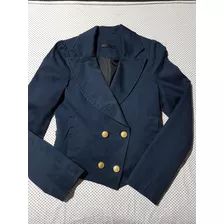 Blazer Saco Levis Mujer Azul Con Botones Dorados Hermoso!