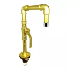 Torneira Design Industrial Ouro Pvc C/ Arejador Reg Esfera