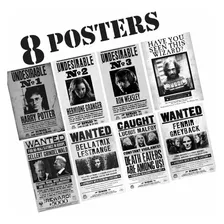 8 Posters A3 (30x42 Cm.) Harry Potter Buscados, Papel 80 Gr.