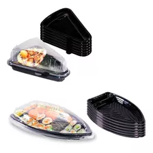 Kit C/12 Embalagem Descartável Barco Sushi Bandeja Temaki