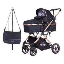 Coche Moises Galaxy Para Bebe Estructura De Aluminio Dorada