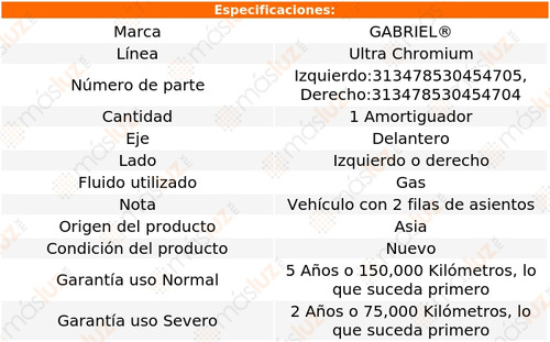 1_ Amortiguador Delantero Outlander 07/11 Gabriel Foto 2