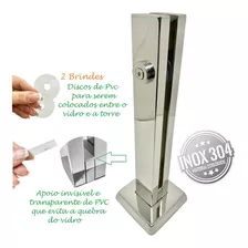 Coluna Torre Inox 20cm Com 1 Furo Guarda Corpo Corrimão