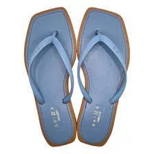 Chinelo Sandália Arezzo Brizza Denim Jelly Bico Quadrado Az