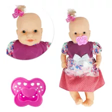Boneca Infantil Bebe C/ Chupeta Macia Brinquedo Criança Nene