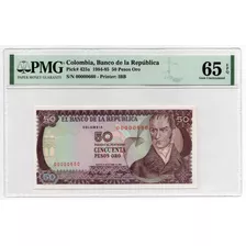 Billete Colombia 50 Pesos 12 Octubre 1984 Número Bajo