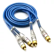 Cabo Rca 1m Blindado Prime Plug 5mm Azul Tech One Svart