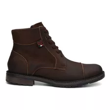 Bota Masculina Coturno Vittal Casual Couro Legitimo Conforto