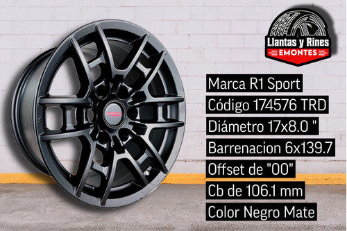 Rines 17x7.5 6/139.7 Toyota Tacoma Trd Hilux Fj Cruizer (2pz Foto 2