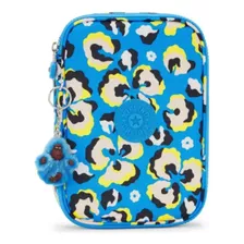 Estojo 100 Pens Kipling Azul Flores Amarelas