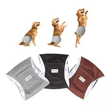 Luxja Reutilizables Pañales Perro Masculino (pack De 3), Lav