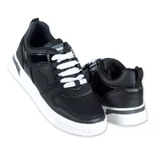 Tenis Dama Dominiq 1416 Negro Moda Casual Deportivo 22 Al 26