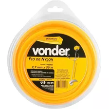 Fio De Nylon Para Roçadeira 2,7mm X 50m Quadrado Vonder Cor Amarelo