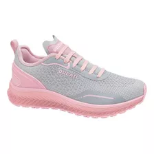 Tenis Deportivo Caminar Ducati 52wb Gris Con Rosa Para Mujer