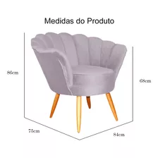 Poltrona Pétala Em Veludo Decorativa Promoção Várias Cores