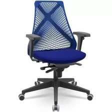 Cadeira Bix Plaxmetal Tela Azul Com Assento Aero Azul T39
