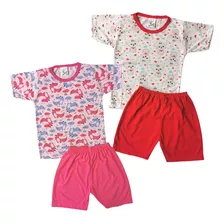 Kit 2 Pijaminha Infantil Calor Criança Manga Curta 201800-2