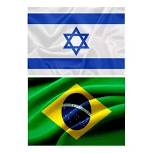 Kit Bandeira De Israel + Bandeira Do Brasil (1,5m X 0,90cm)