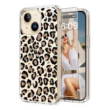 Funda P/ iPhone 15 Plus Icedio, Diseño De Leopardo Bonito