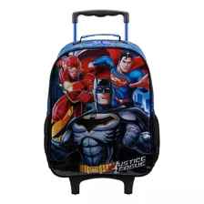 Mochila De Rodinhas 16 Xeryus Liga Da Justiça Colorido Cor Azul Tamanho Único