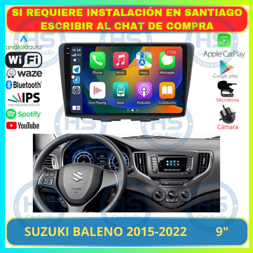 Radio 9 Pulgada Android Auto Carplay Suzuki Baleno 2015-2022 Foto 2