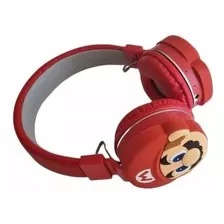 Audífonos De Diadema Mario Bros Con Bluetooth Niño Color Rojo Color De La Luz Azul