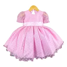 Vestido Infantil Rainha Realeza Rosa Luxo Festa 1 A 3 Anos