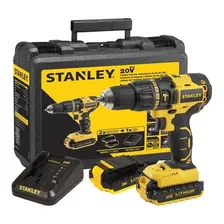 Taladro Percutor Atornillador Inalámbrico De 13mm Stanley Sbh201s2k 20v + Accesorio 220v 50hz/60hz