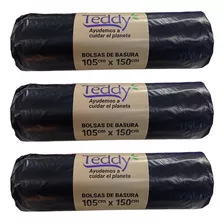 Pack X3 Rollos Bolsas De Basura Teddy 105x150 10und C/rollo