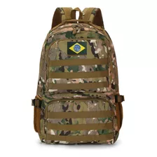 Mochila Tática 50l Reforçada Impermeável Com Bandeira