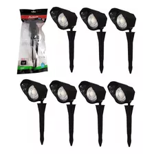 Kit C/ 7 Luminárias Led Espeto De Jardim 5w Luz Verde Avant