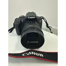 Câmera Canon Rebel T7 C/ 18-55mm Is Stm + Sd 64gb + Bolsa + Mini Tripé Cor Preto
