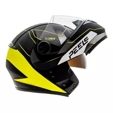 Capacete Peels Escamoteável Urban Overlap Masculino Feminino Cor Preto Fosco / Amarelo Tamanho Do Capacete 58