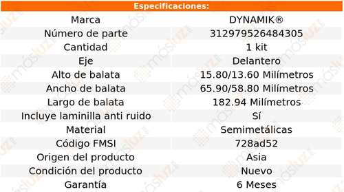 Balatas Semimetalicas Del Chevrolet El Camino V6 4.3l 72/77 Foto 3
