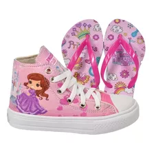 Tênis Botinha Infantil Feminino Menina Unicórnio + Chinelo